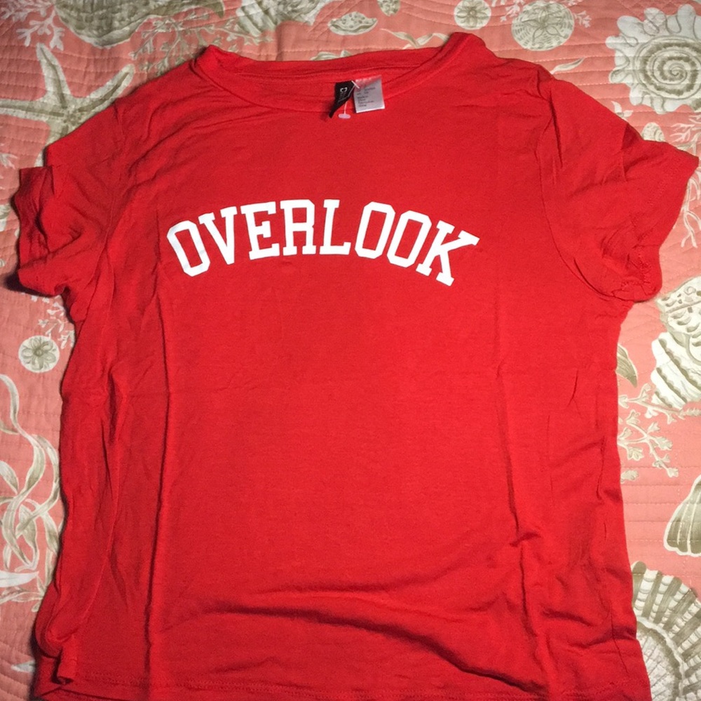 Red “overlook” cotton shirt